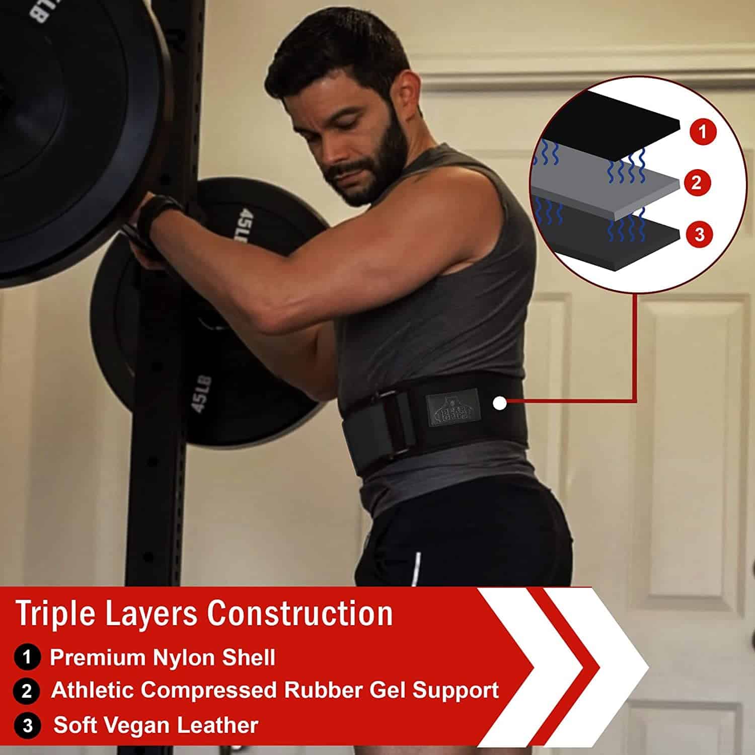 Cinturón de Pesas Bear Grips, Cinturón de Levantamiento de - Imagen 5