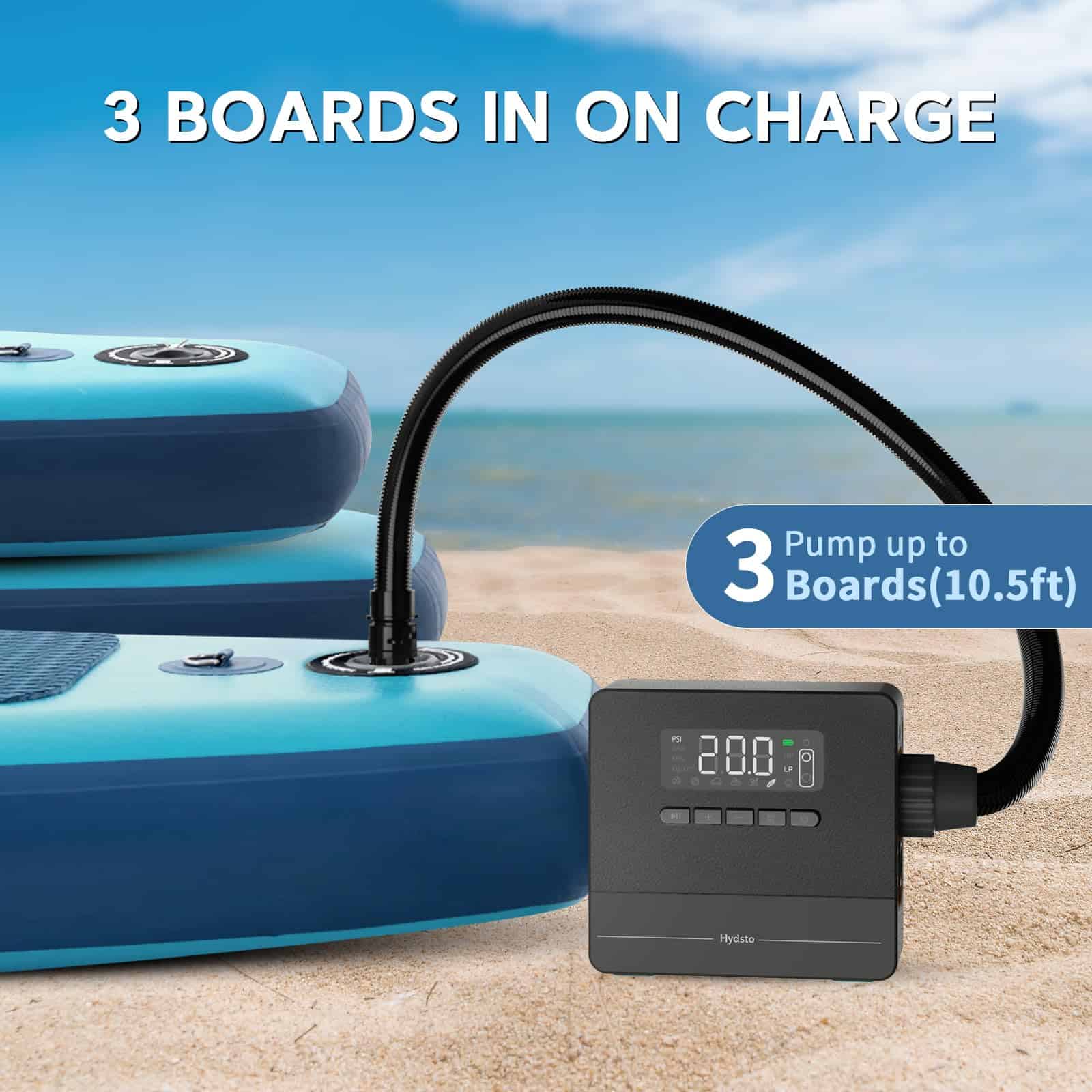 Bomba de Aire Eléctrica Hydsto 20PSI SUP, Bomba de Tabla de - Imagen 6
