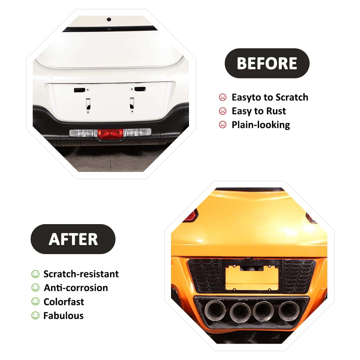 Marco de matrícula trasera de aleación de aluminio negro - Imagen 3