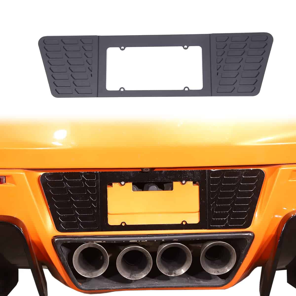 Marco de matrícula trasera de aleación de aluminio negro