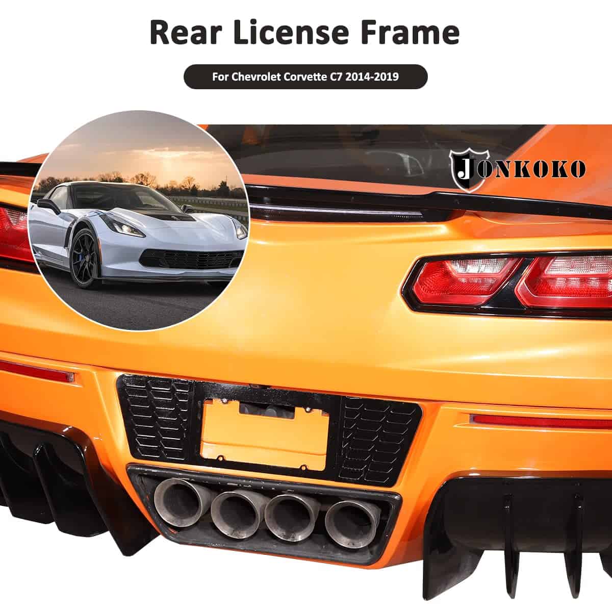 Marco de matrícula trasera de aleación de aluminio negro - Imagen 5