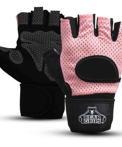 Guantes de levantamiento de pesas Bear Grips -Rosa Coral