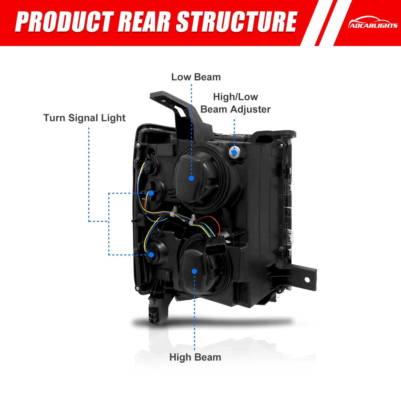 Conjunto de Faros ADCARLIGHTS para Chevy Silverado 1500 - Imagen 4