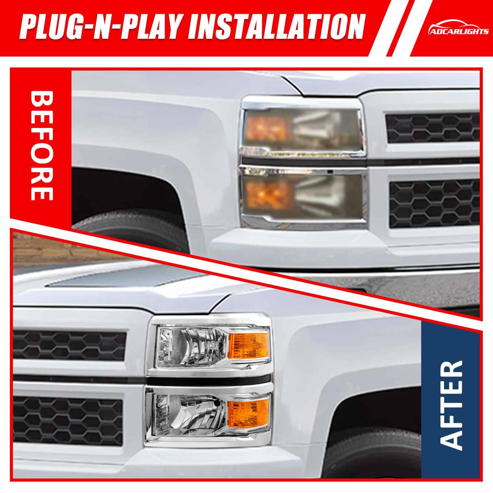 Conjunto de Faros ADCARLIGHTS para Chevy Silverado 1500 - Imagen 5