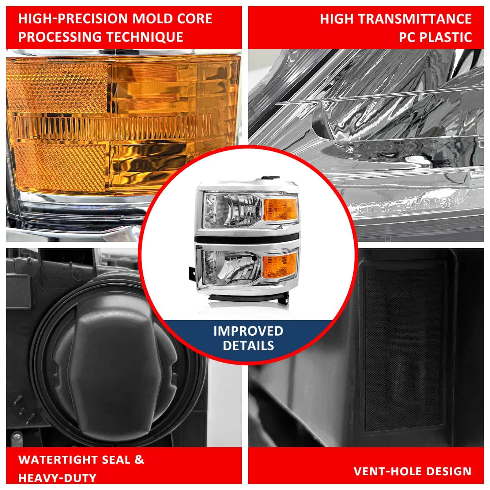 Conjunto de Faros ADCARLIGHTS para Chevy Silverado 1500 - Imagen 6