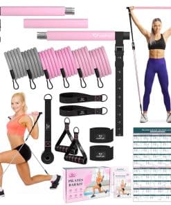 Kit de Barra de Pilates con Bandas de -Rosa (20/25/30lbs)
