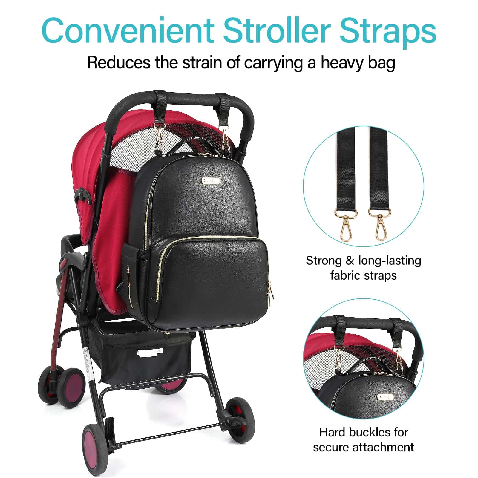 Mochila de Cuero para Pañales - Bolsa de Viaje para Bebés - Imagen 5