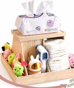 Organizador de Pañales de Bambú Yiliiod, Gira 360 Grados