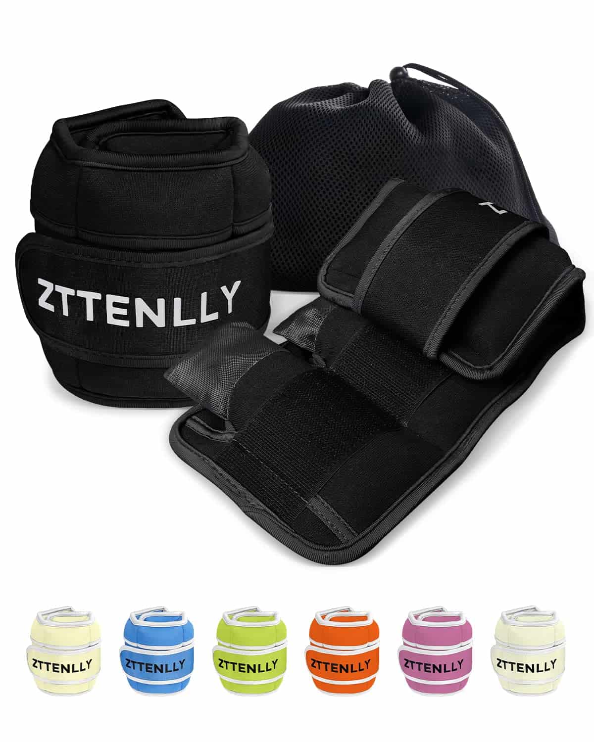 Pesas de Tobillo Ajustables para Mujeres, -Negro