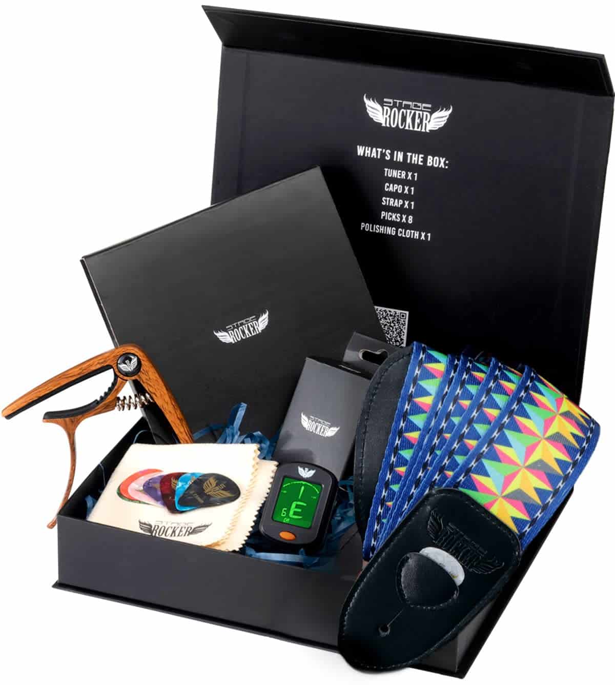 Caja de regalo de accesorios de guitarra Stage -Azul y naran