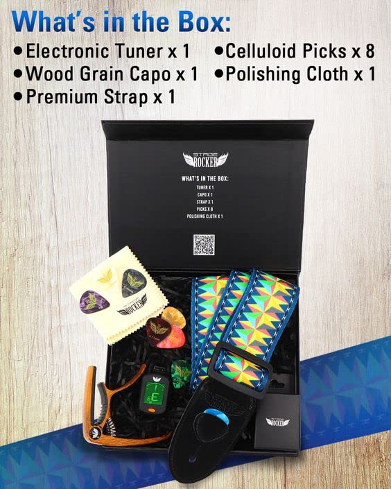 Caja de regalo de accesorios de guitarra Stage -Azul y naran - Imagen 8