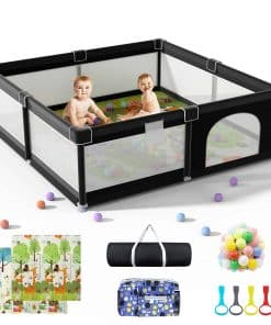 Parque de juegos para bebé extra grande LUTIKIANG 79" x 71"