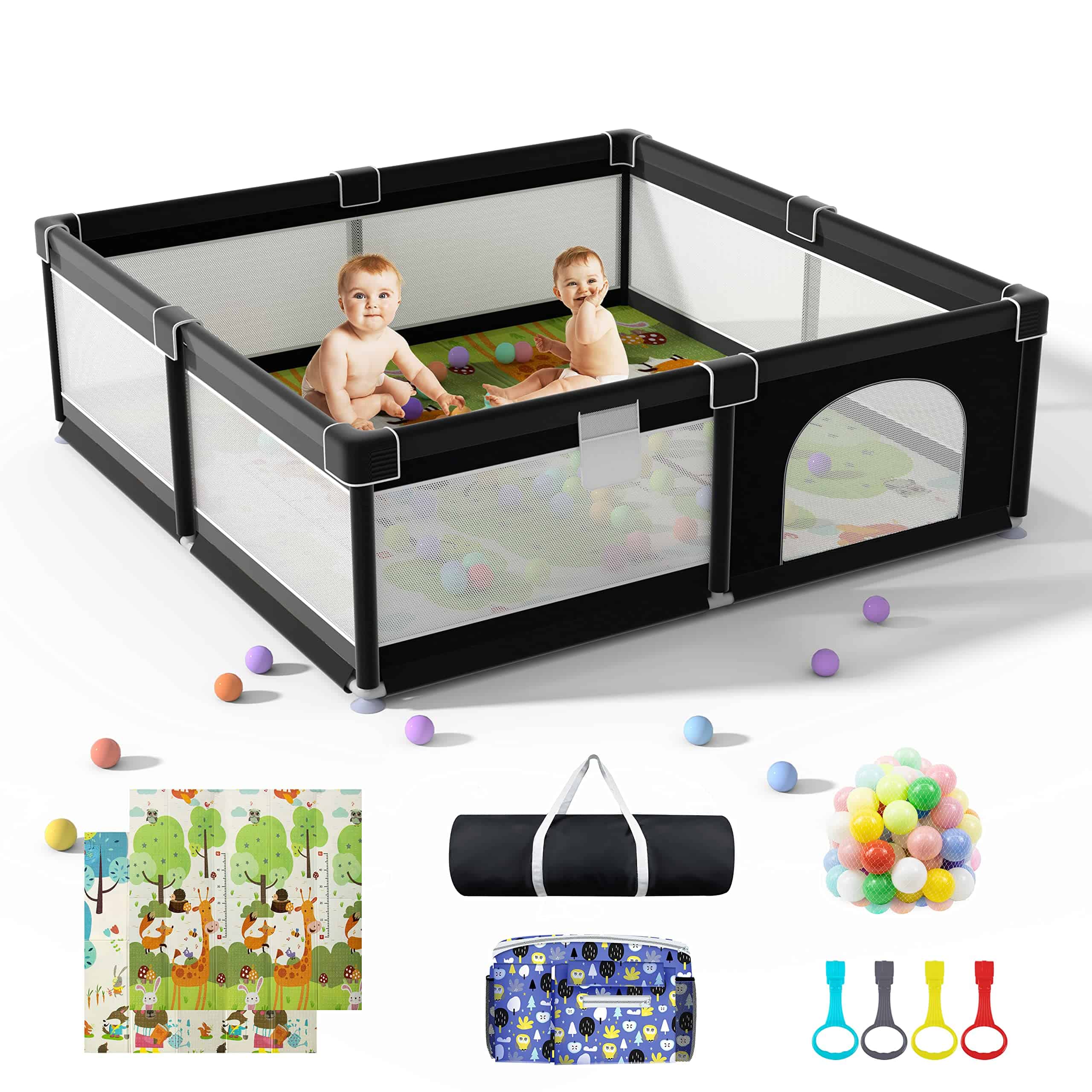 Parque de juegos para bebé extra grande LUTIKIANG 79" x 71"