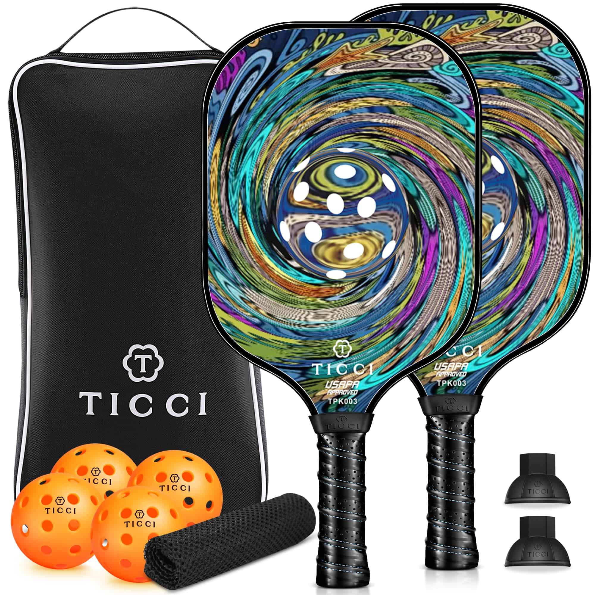 Paleta de Pickleball TICCI, Juego de 2 Raquetas de Grafito