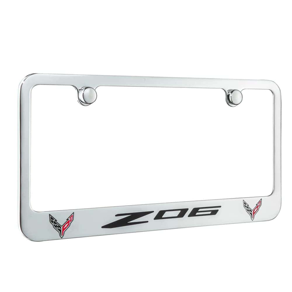 Marco de placa de licencia cromado con dos logos Corvette