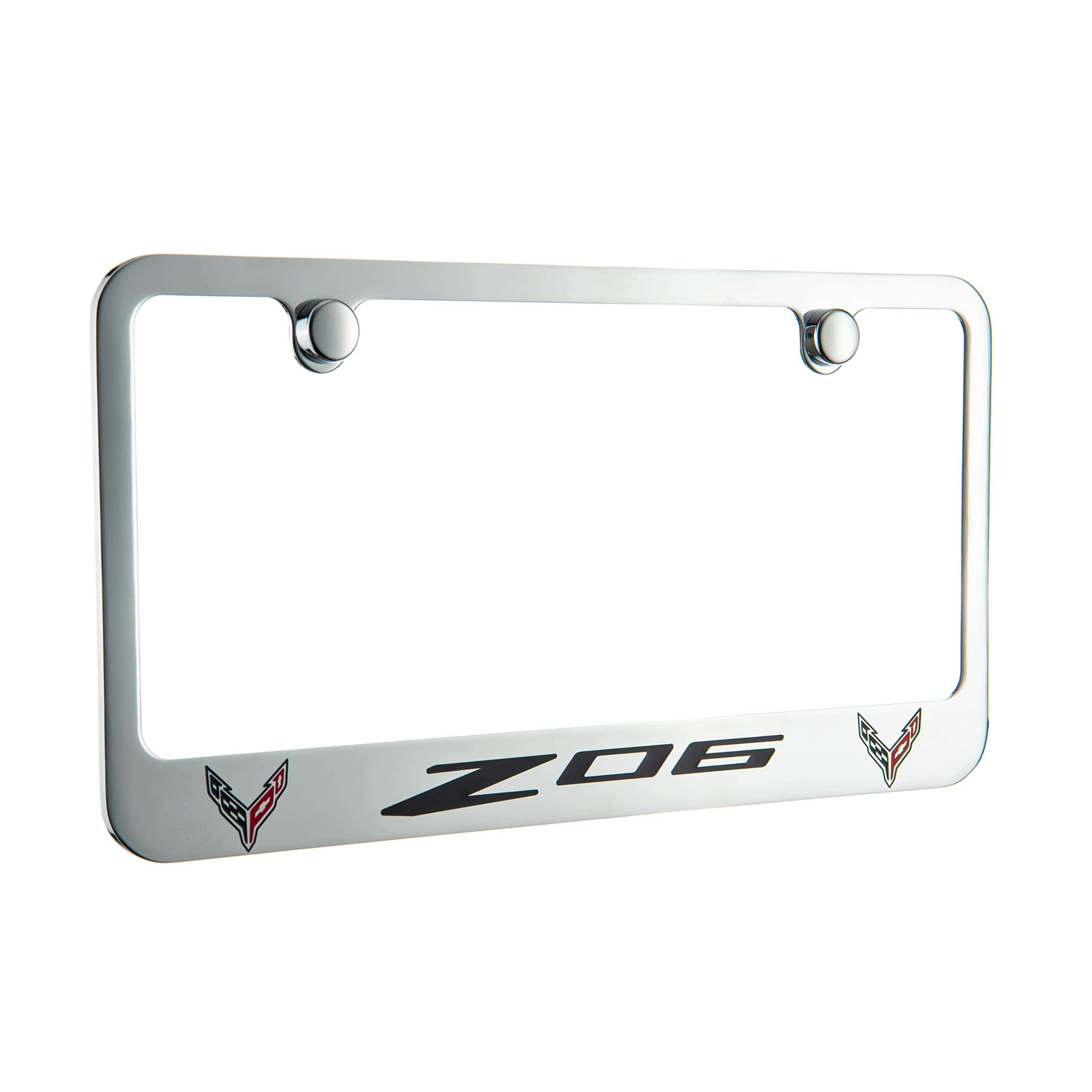 Marco de placa de licencia cromado con dos logos Corvette - Imagen 3