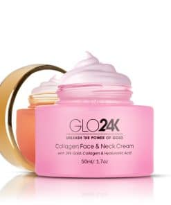 Crema Facial y de Cuello de Colágeno GLO24K con Oro de 24k,