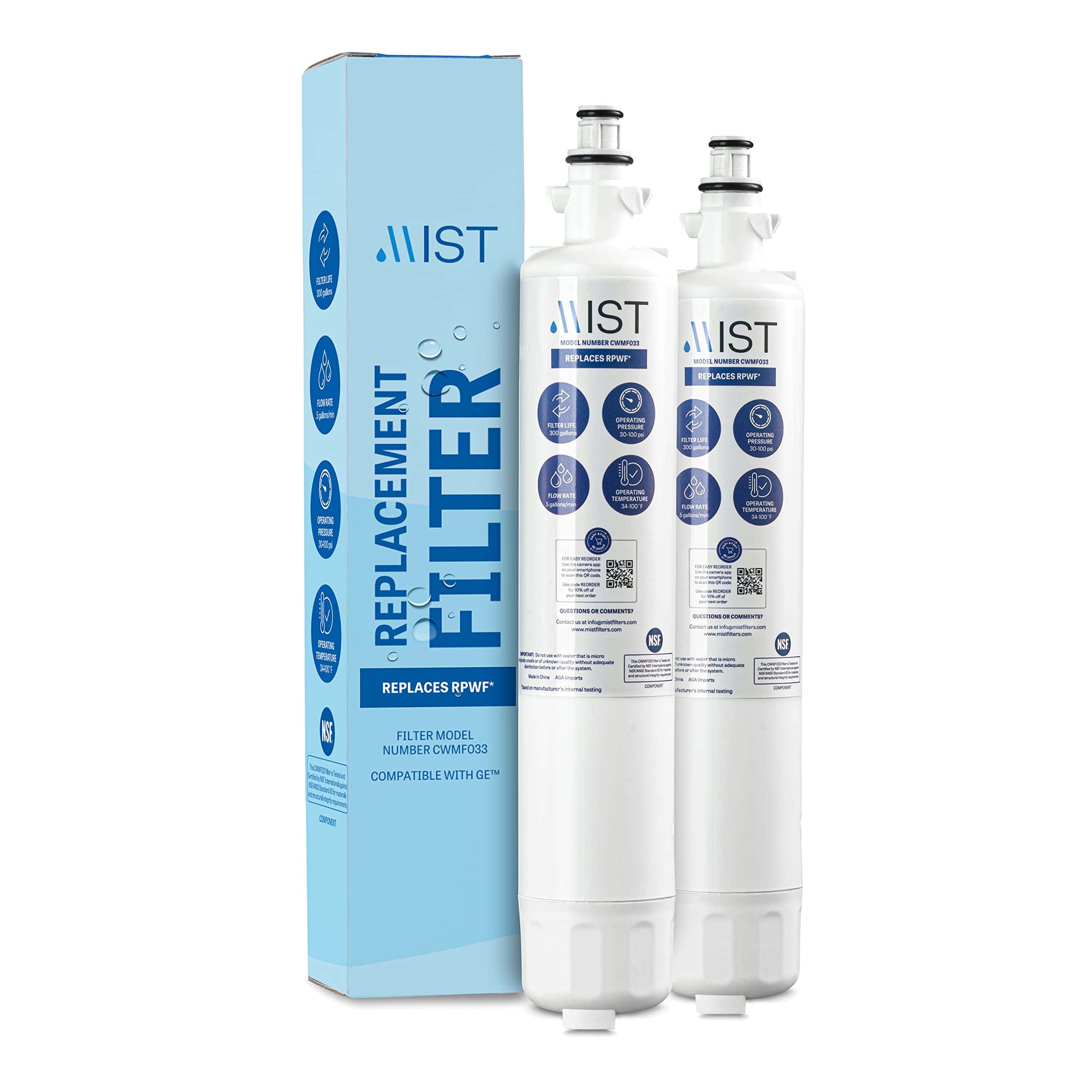 Filtro de Agua Mist RPWF de Repuesto para GE (No RPWFE) -