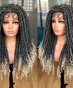Pelucas de Faux Locs para Mujeres Negras Rizados con