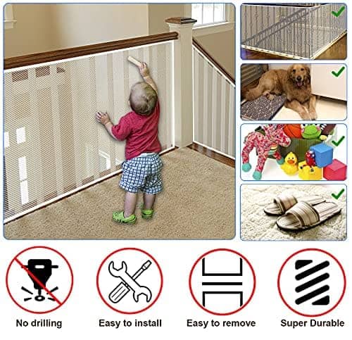Barrera de Seguridad para Bebés en Escaleras, Protector de - Imagen 4