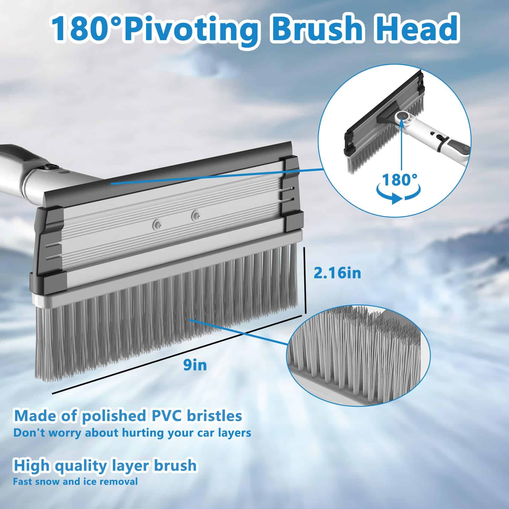 Raspador de Hielo de 47.3" para Parabrisas de Coche, - Imagen 5