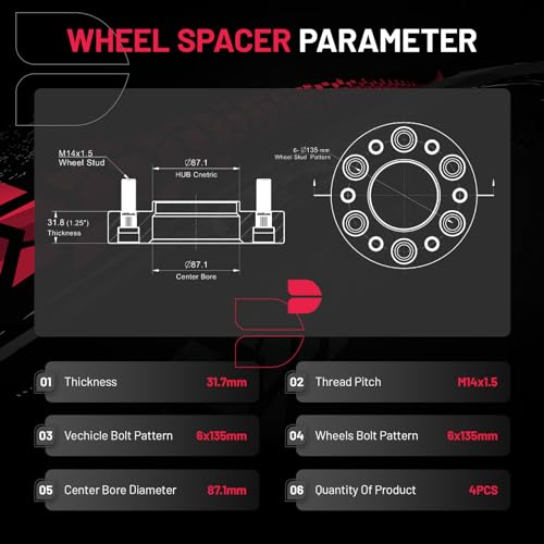 Separadores de rueda BDFHYK 6x135mm, Separadores de rueda - Imagen 4