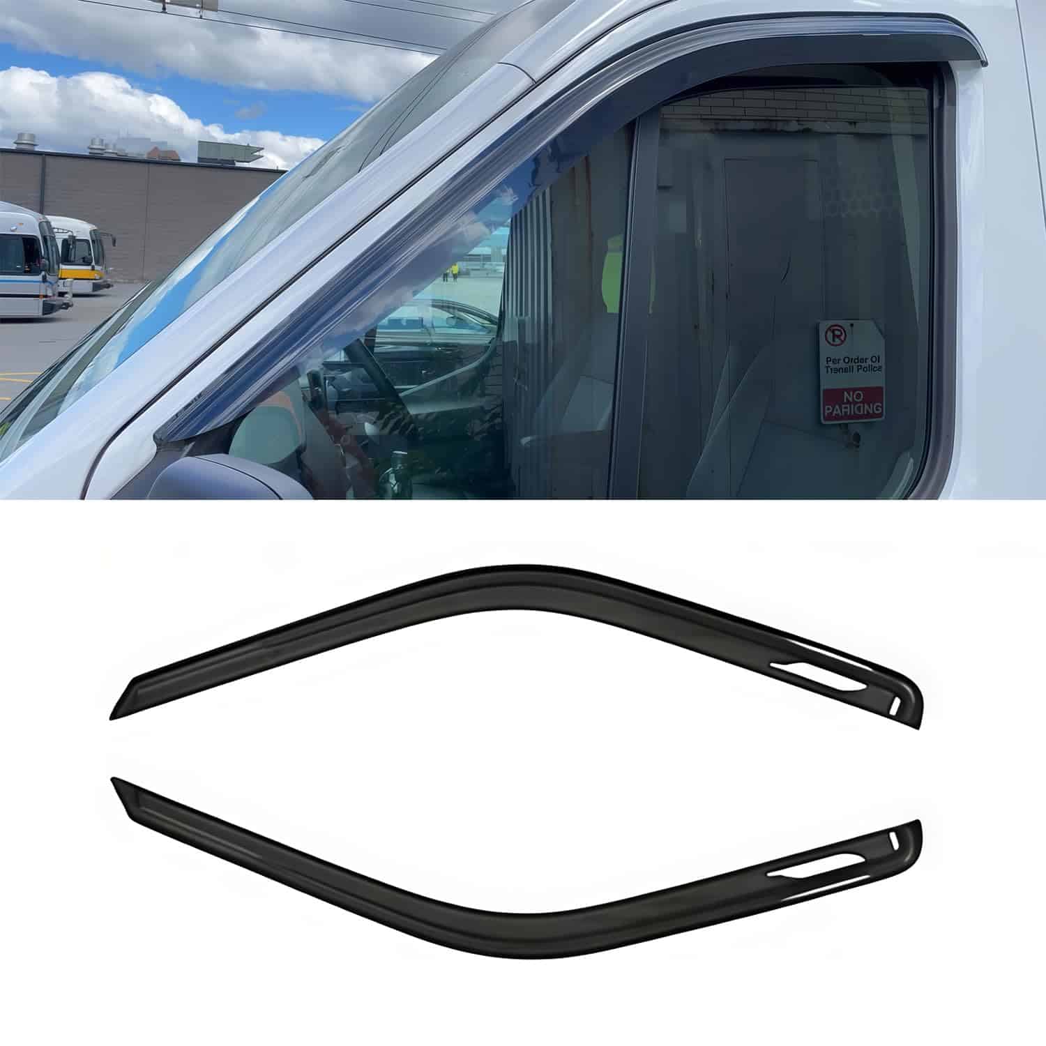 Deflector de viento lateral impermeable -Humo Oscuro