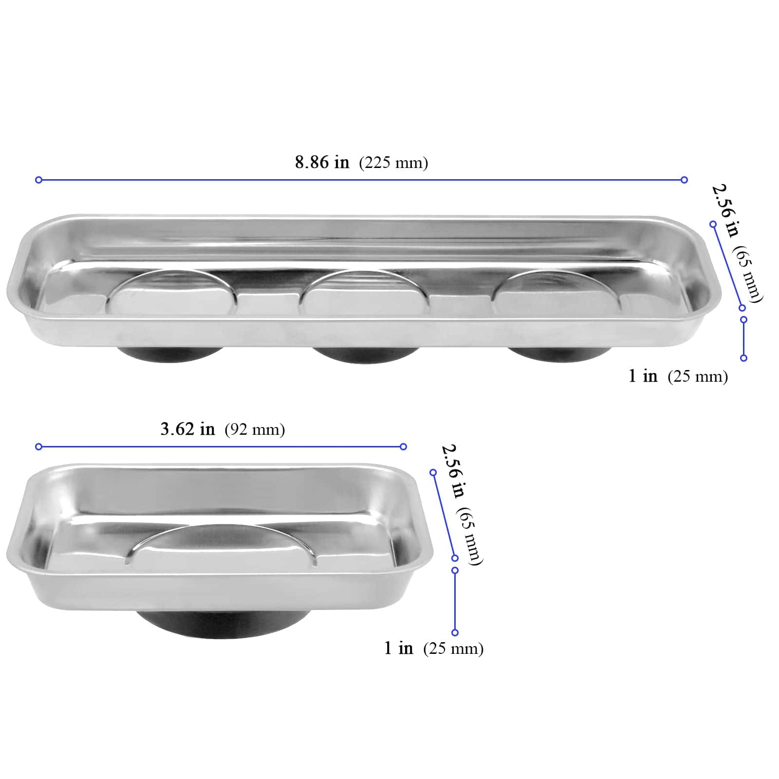 KEILEOHO 10 PCS Bandejas Magnéticas Rectangulares de Acero - Imagen 3
