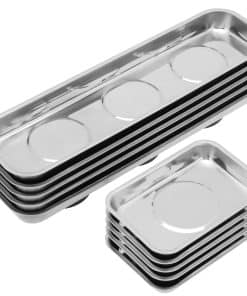 KEILEOHO 10 PCS Bandejas Magnéticas Rectangulares de Acero