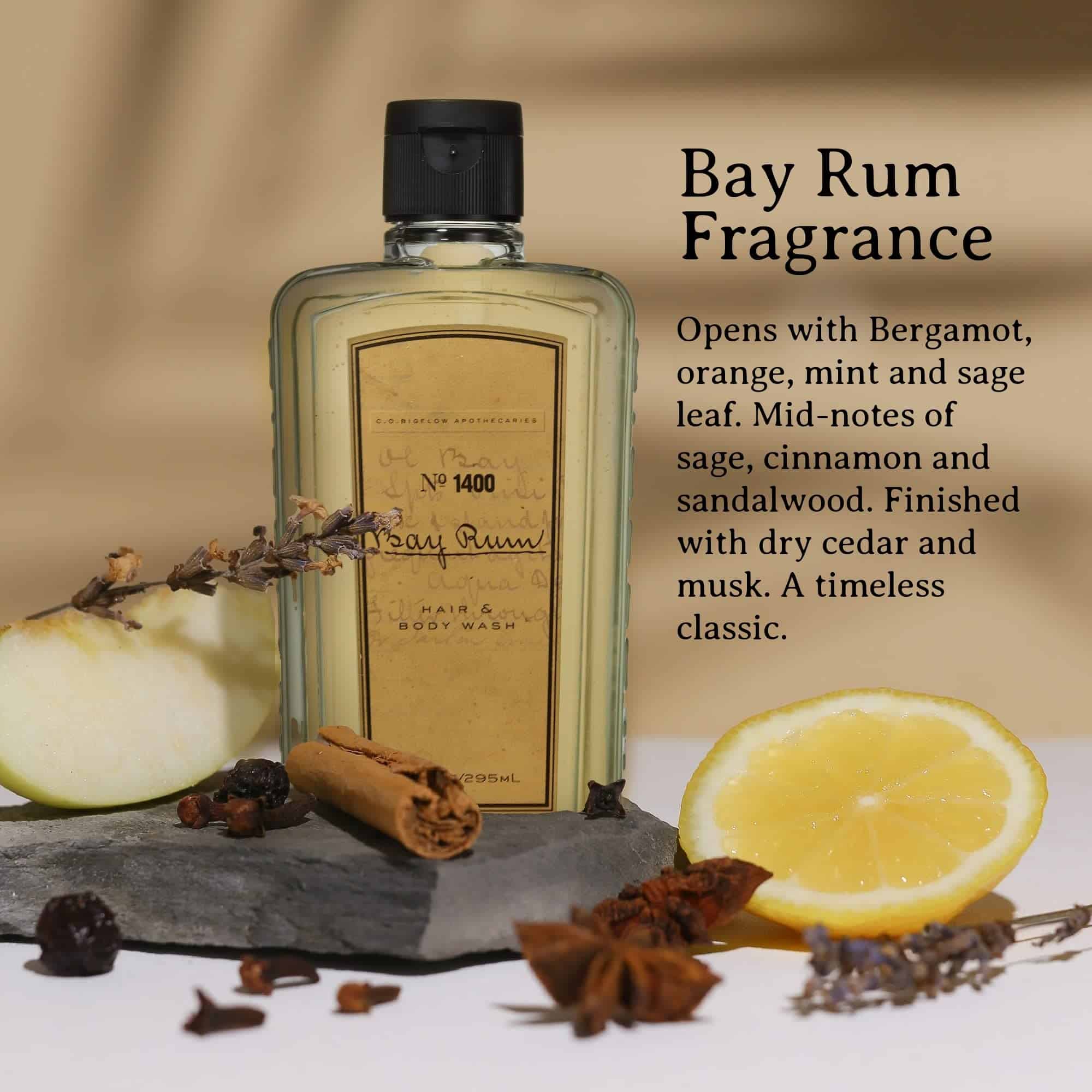 C.O. Bigelow Bay Rum Hair and Body Wash for Men, No. 1400, - Imagen 4