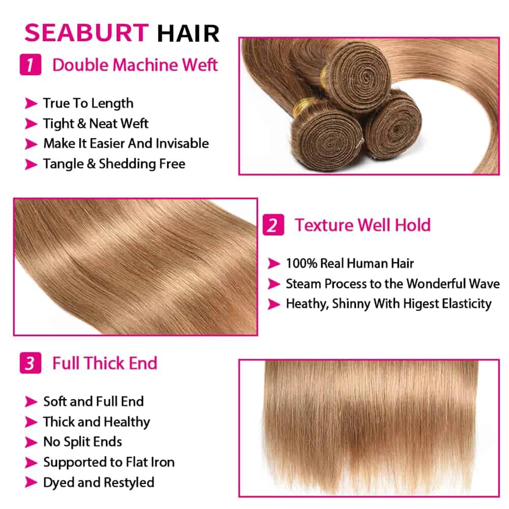 Paquetes de Extensiones de Cabello Rubio Miel #27 Cabello - Imagen 6