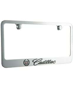 Marco de matrículas cromado de Cadillac con 1 logotipo, con