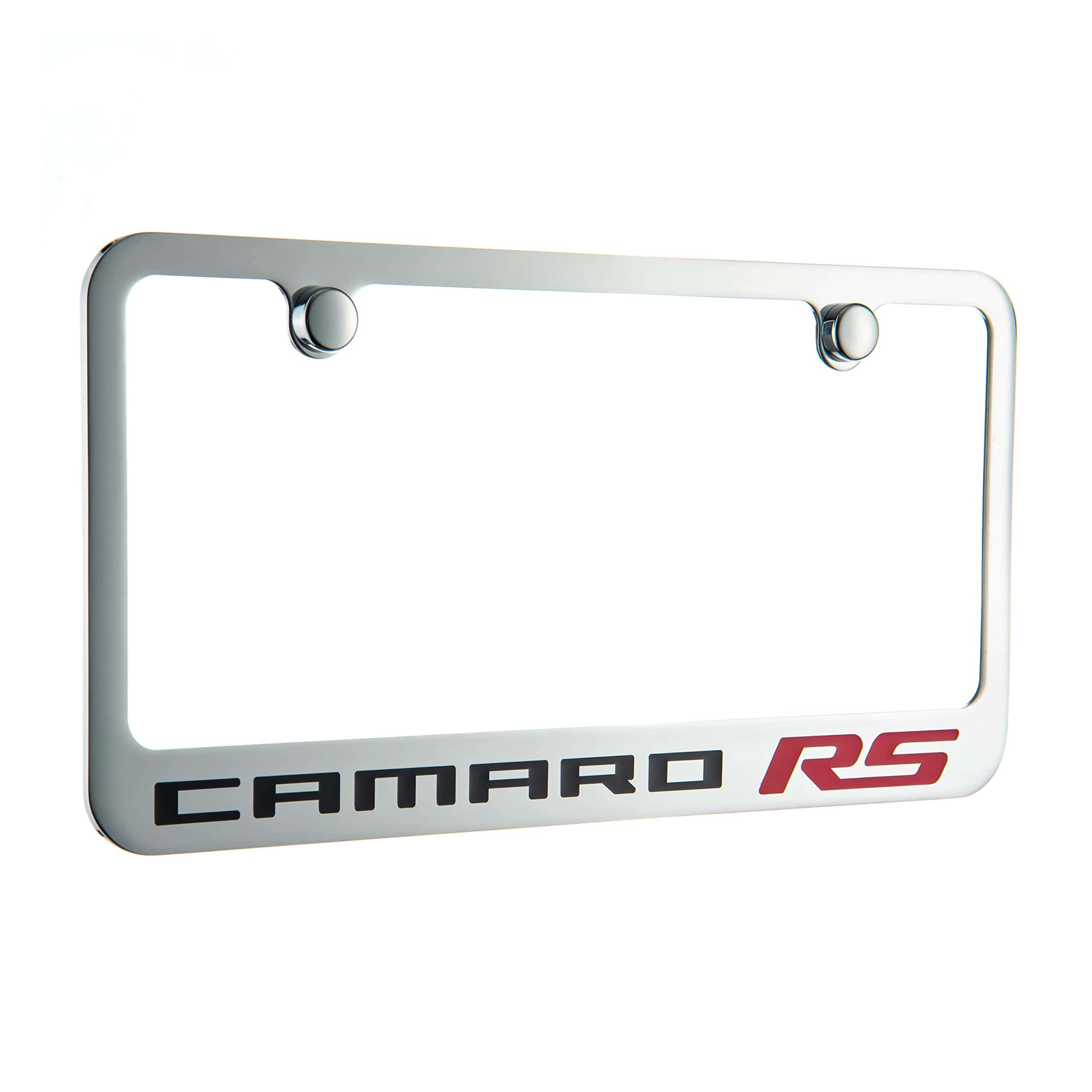 Marco de placa de licencia cromado Camaro RS, con licencia