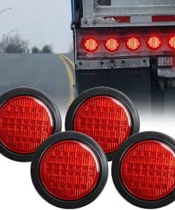 FSBCGT 4Pcs 4" Luces Traseras Redondas Rojas LED de 40 para