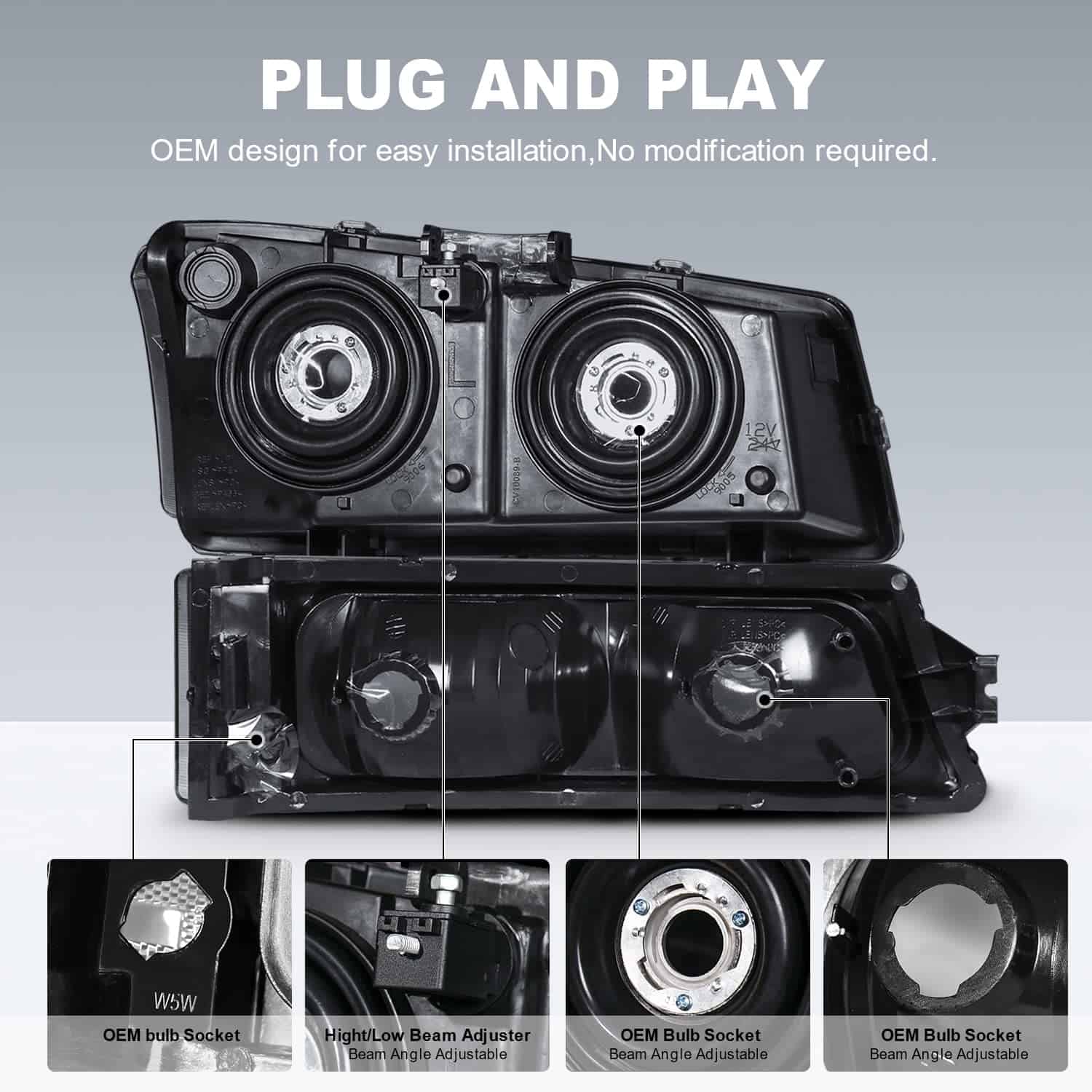 Juego de Faros para Chevrolet Silverado 1500 2500 3500 - Imagen 4