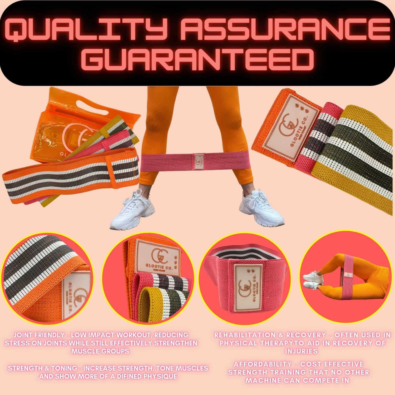 Bandas de resistencia de tela para entrenar - Conjunto de - Imagen 5