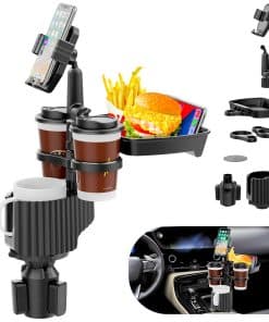 Portavasos de coche mejorado 6 en 1 de 2024 - con mesa de