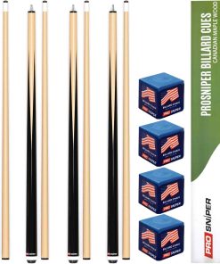 Set de 4 Palos de Billar Premium | 58 Pulgadas, 19 Onzas,