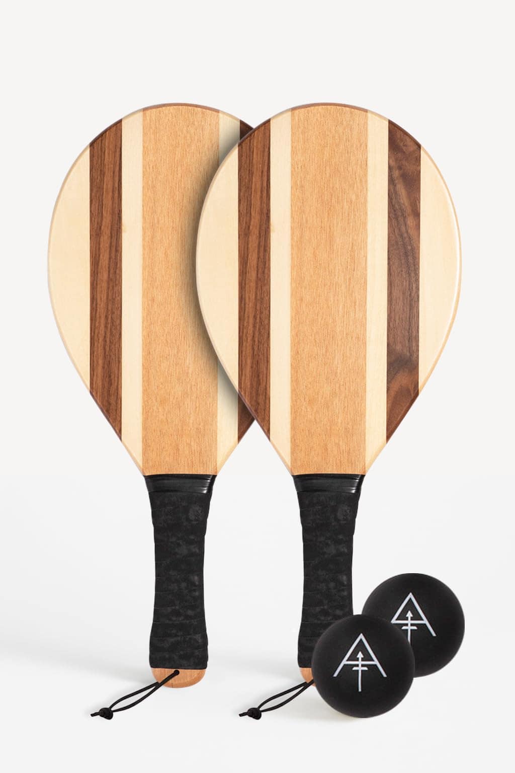 Set de Palas Premium Frescobol - 2 Palas de Madera Natural