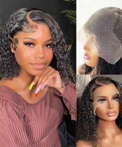 Pelucas de Cabello Humano Tascal Bob 13x6 Rizado Profundo