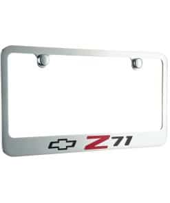 Marco de matrícula cromado con logotipo Z71, licencia
