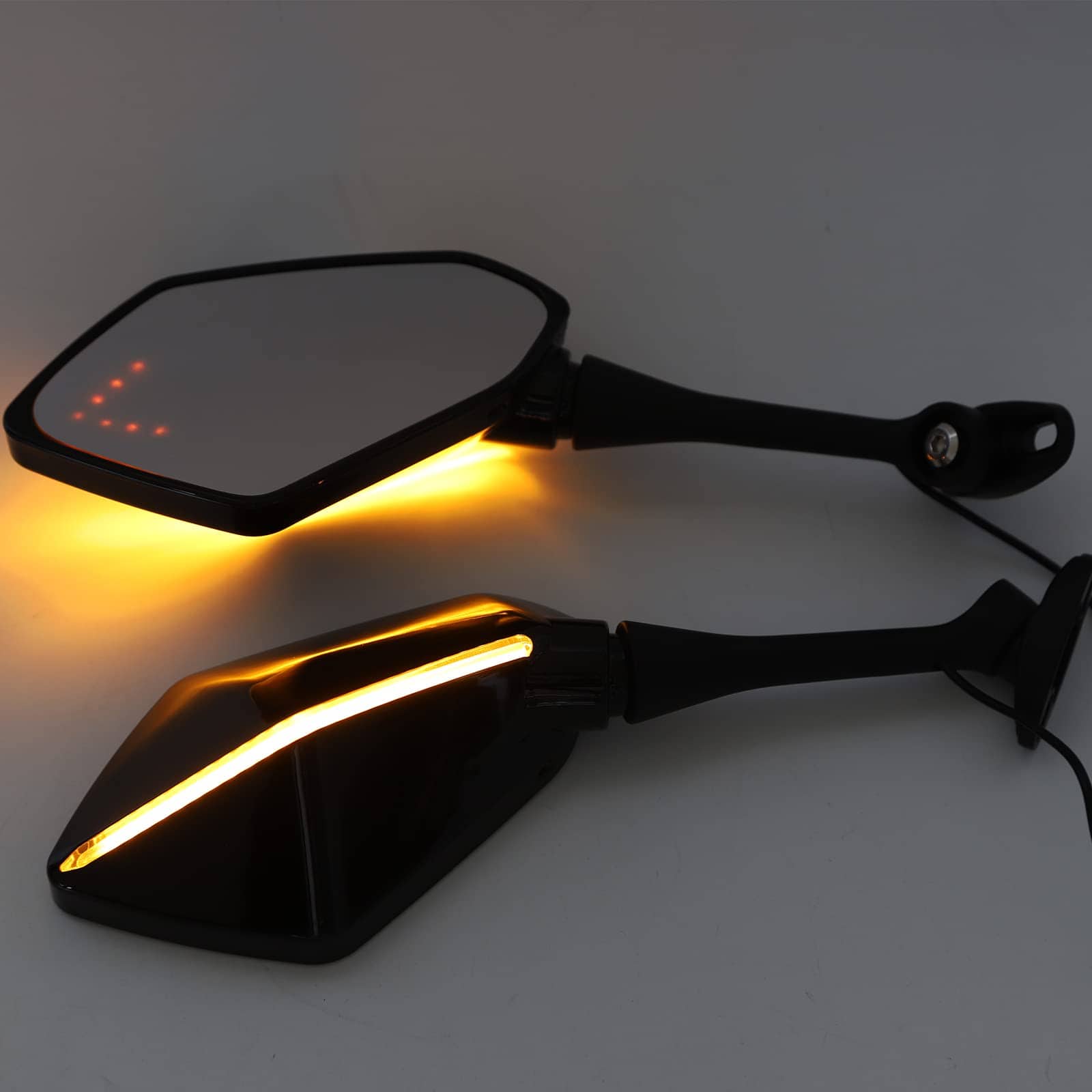 Espejos retrovisores LED para motocicleta Mokuo con flecha - Imagen 6