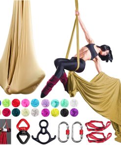 Set de Telas Aéreas PRIORMAN, Hamaca de Yoga -Gold