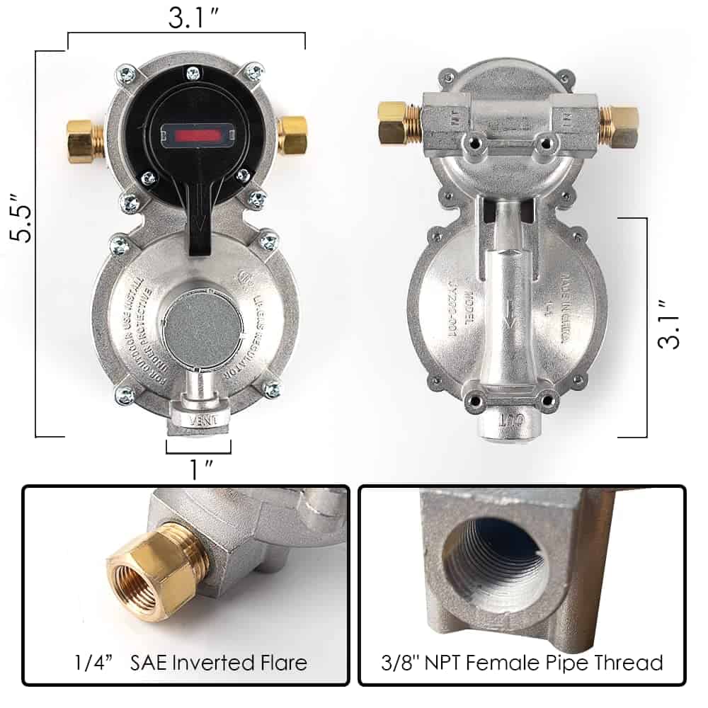 Regulador de propano para RV de 2 tanques con cambio - Imagen 3