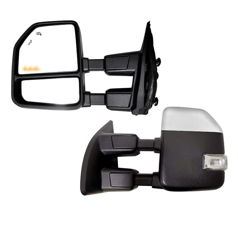 AERDM Espejo de Remolque Cromado con Sensor de Temperatura