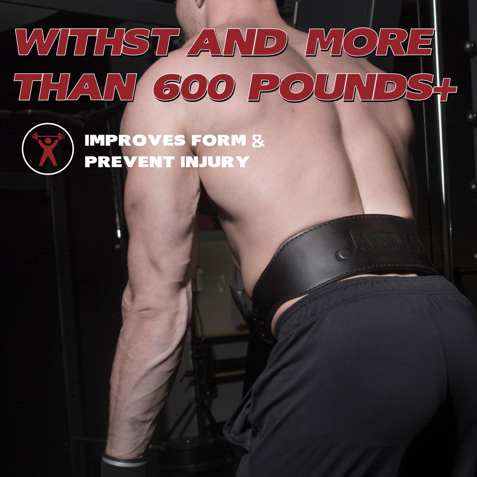 Cinturón de levantamiento de pesas Jaffick para 7MM Cuero - Imagen 5