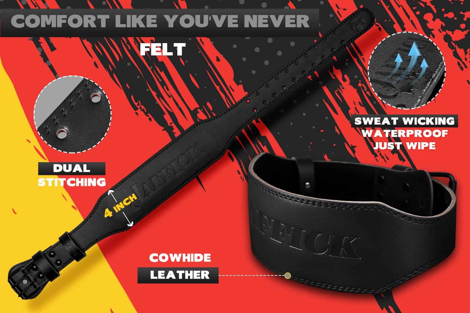 Cinturón de levantamiento de pesas Jaffick para 7MM Cuero - Imagen 7