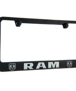 Marco de matrícula negro con 2 logotipos RAM, con licencia