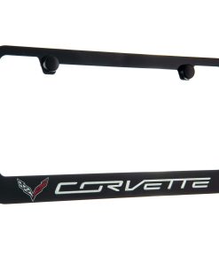 Marco de placa de matrícula negro con logotipo de Corvette