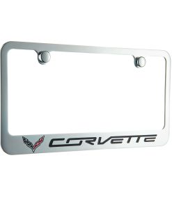 Porta placas de licencia Corvette C7 con un logo cromado,